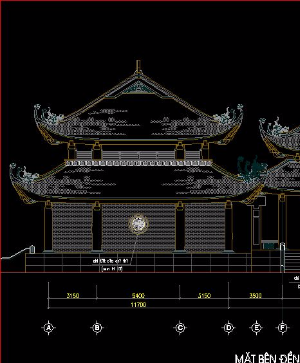 Bản vẽ kiến trúc đình chùa đẹp