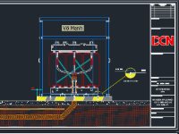 Bản vẽ máy biến áp khô và vỏ tủ điện bảo vệ máy biến áp