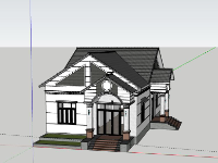 Biệt thự 1 tầng,model su biệt thự 1 tầng,sketchup biệt thự 1 tầng