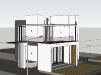 Biệt thự 2 tầng 10x12m model sketchup đẹp