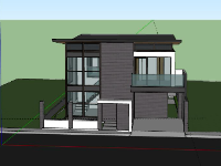 Biệt thự 2 tầng,model su biệt thự 2 tầng,file sketchup biệt thự 2 tầng