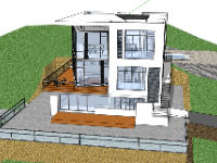 Biệt thự 2 tầng,Model su biệt thự 2 tầng,file sketchup biệt thự 2 tầng