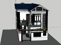 Biệt thự 2 tầng,model su biệt thự 2 tầng,sketchup biệt thự 2 tầng