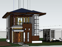 Biệt thự 2 tầng,Model su biệt thự 2 tầng,sketchup biệt thự 2 tầng