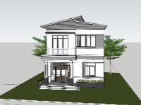 Biệt thự 2 tầng,Model su biệt thự 2 tầng,sketchup biệt thự 2 tầng