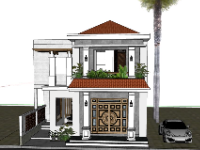 Biệt thự 2 tầng 8.8x14m file sketchup