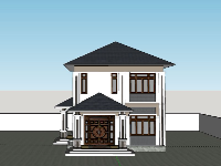 Biệt thự 2 tầng 8x14m file sketchup đẹp