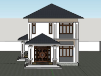 Biệt thự 2 tầng,model su biệt thự 2 tầng,sketchup biệt thự 2 tầng