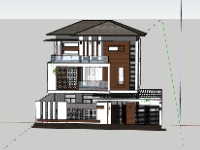 Biệt thự 3 tầng,model su biệt thự 3 tầng,biệt thự 3 tầng file su