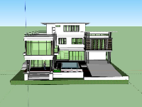 Biệt thự 3 tầng 18x18m sketchup