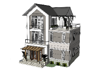 su biệt thự,sketchup biệt thự,su biệt thự 2 tầng,sketchup biệt thự 2 tầng