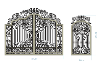 CNC cổng 2 cánh chính phụ đẹp dxf