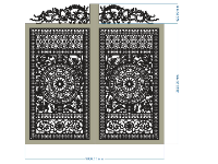 CNC cổng 2 cánh tứ linh dxf