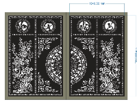 CNC cổng 2 cánh,cổng 2 cánh dxf,file cổng 2 cánh
