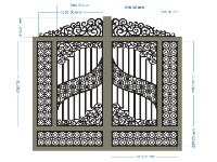 CNC mẫu cổng 2 cánh mới nhất autocad