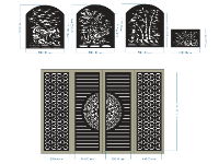 hàng rào,mẫu hàng rào,cổng 4 cánh và hàng rào cnc,file cnc cổng 4 cánh và hàng rào