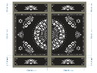 CNC tải mẫu cổng 2 cánh trống đồng hoa sen