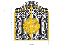 Cổng cnc 2 cánh đẹp dxf 2007