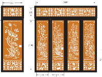 Cổng tứ quý an khang thịnh vượng dxf