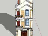Download file Nhà phố 3 tầng 6x20.7m sketchup