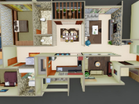 thiết kế nội thất,model su nội thất tầng 1,nội thất tầng 1 file su,nội thất tầng 1 nhà phố