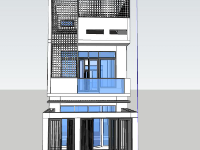 Dựng sketchup nhà phố 2 tầng 5.5x18.9m