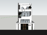 File 3d nhà phố 3 tầng 7.2x28.7m sketchup