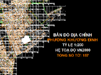 File Cad Bản đồ địa chính phường Khương Đình, quận Thanh Xuân, tỷ lệ 1:200 - theo Hệ tọa độ VN2000