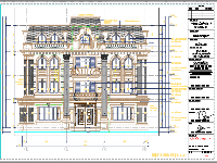 File cad thiết kế hồ sơ dinh thự 3 tầng 16.9x11.9m (kiến trúc+kết cấu+điện nước+dự toán+cầu thang +cửa +trần thạch cao