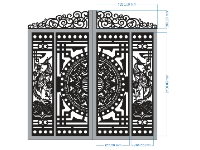 File cnc cổng 2 cánh chim hạc đẹp