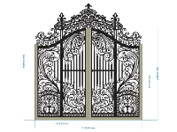 File cnc cổng 2 cánh cho biệt thự dxf