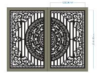 File cnc cổng 2 cánh thiết kế đẹp hiện đại nhất 2024