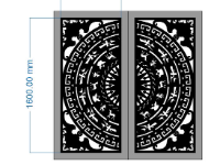 File cnc cổng 2 cánh trống đồng góc dơi đẹp dxf