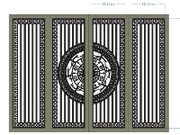 File cnc cổng 4 cánh trống đồng dxf 2d