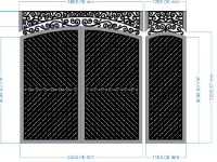 File cnc mẫu cổng 2 cánh chính phụ thiết kế đẹp chuẩn
