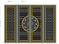 File cnc mẫu cổng 4 cánh bông tuyết trống âm