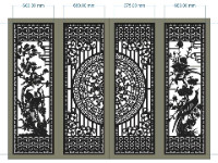 File cnc mẫu cổng 4 cánh đẹp dxf