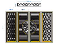 File cnc mẫu cổng 4 cánh thiết kế đẹp