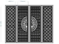 File cnc mẫu cổng 4 cánh trống đồng bông tuyết mới