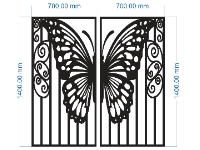 File cnc mẫu cổng bướm thiết kế dxf