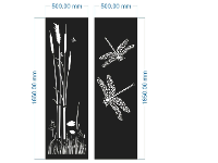 File cnc vách ngăn chuồn chuồn và hoa lá