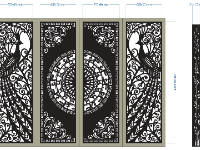 File mẫu cnc 4 cánh cổng chim công thiết kế đẹp nhất