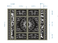 File mẫu cnc cổng 2 cánh chia đố đẹp