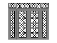 File mẫu cnc cổng 4 cánh và ô thoáng đơn giản