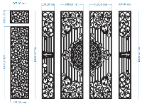 File mẫu cnc cổng 4 cánh và vách