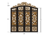 File mẫu cnc cổng 4 cánh vòm đẹp