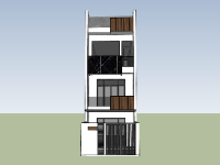 File nhà phố 3 tầng 5x20m sketchup