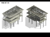 File revit kết cấu khung thép xà gồ nhà lợp mái3.5 x10 (kết cấu).