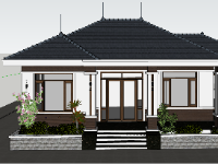 biệt thự 1 tầng,sketchup biệt thự 1 tầng,biệt thự sketchup,sketchup biệt thự