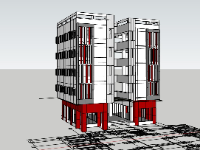 File sketchup chung cư mini 13x16.3m